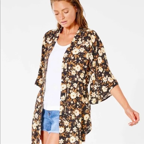 ☀️RIP CURL☀️ SUNSET HAZE LONG KIMONO COVER UP - Picture 6 of 14